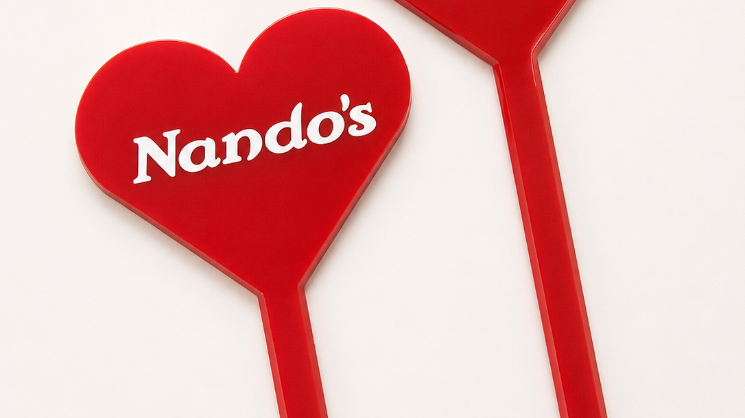 Case Study: Nando's Brand Activation – 1,000 Bespoke Heart-Shaped Acrylic Drink Stirrers