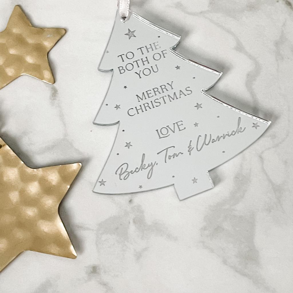 Couples Engraved Christmas Tree Bauble