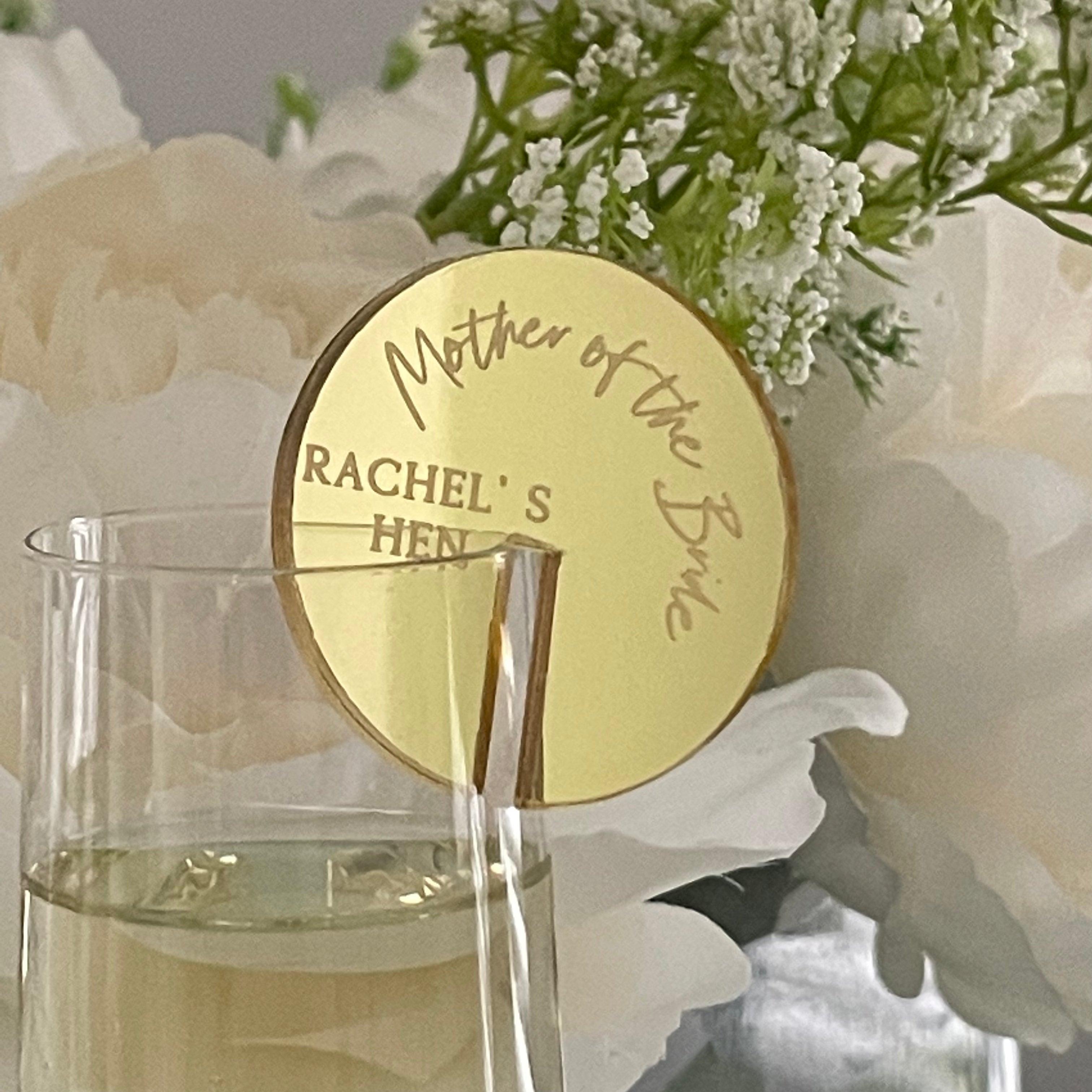 Personalised Luxury Hen Party Drinks Tags