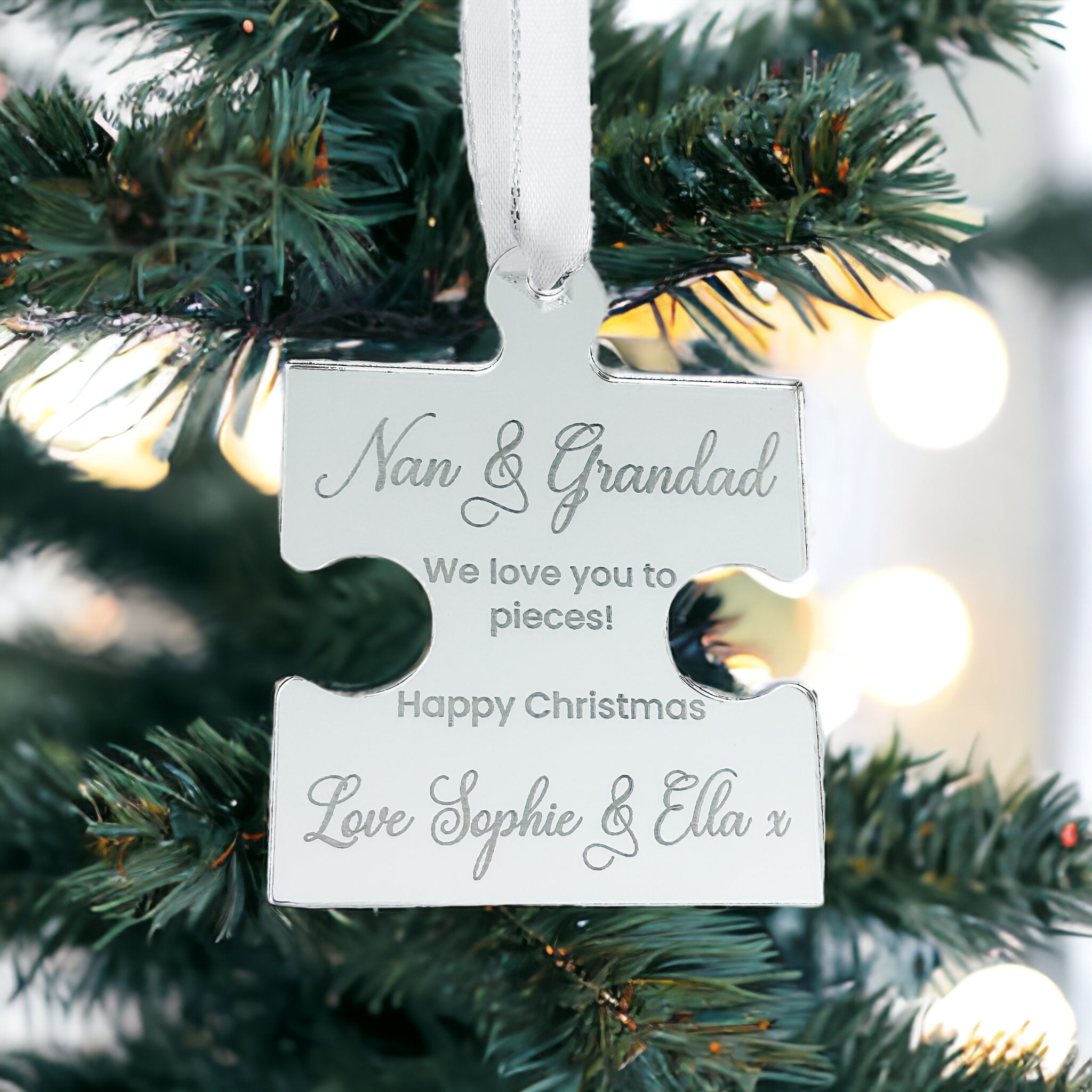 Nan & Grandad Personalised Christmas Bauble