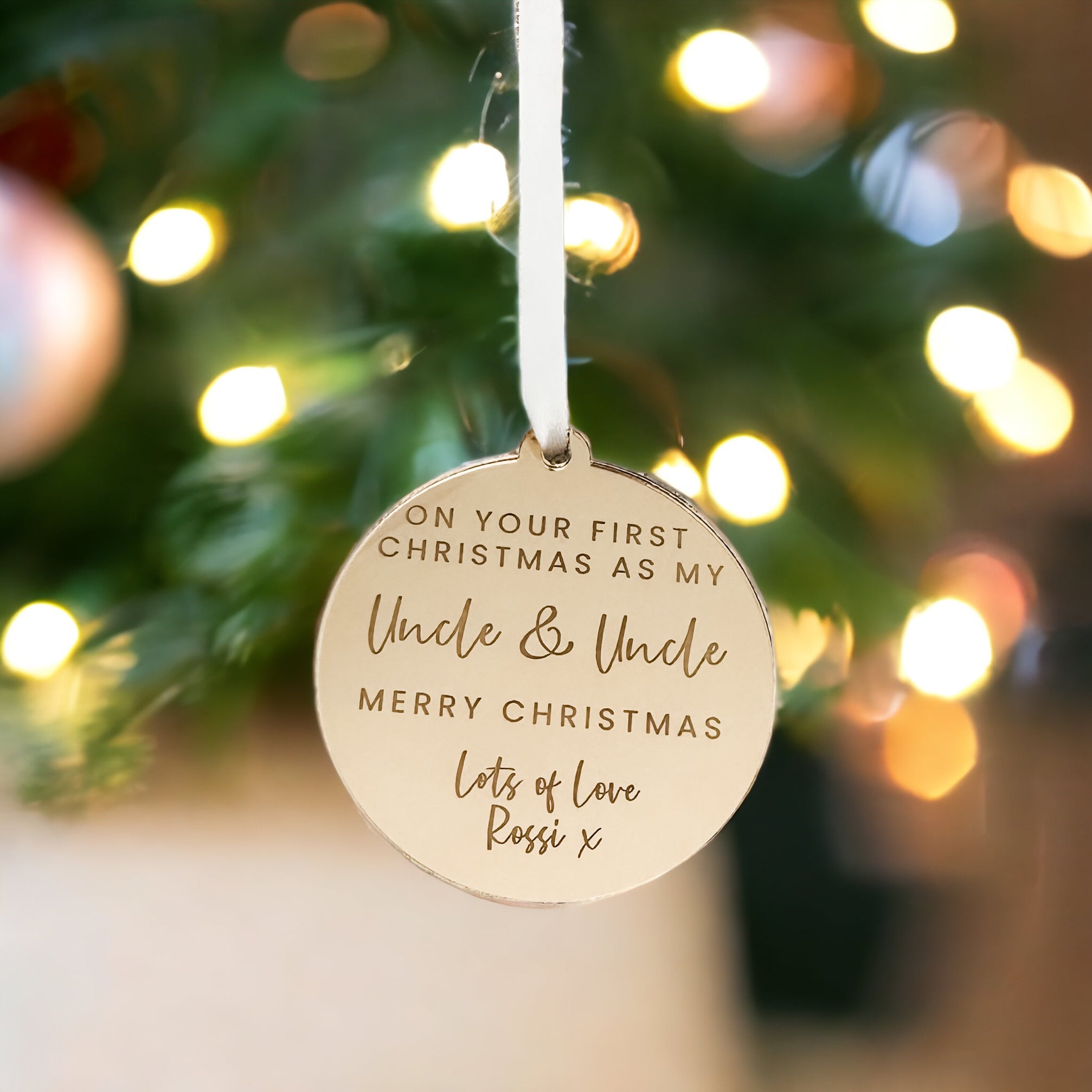 New Uncle & Uncle Keepsake Christmas Bauble