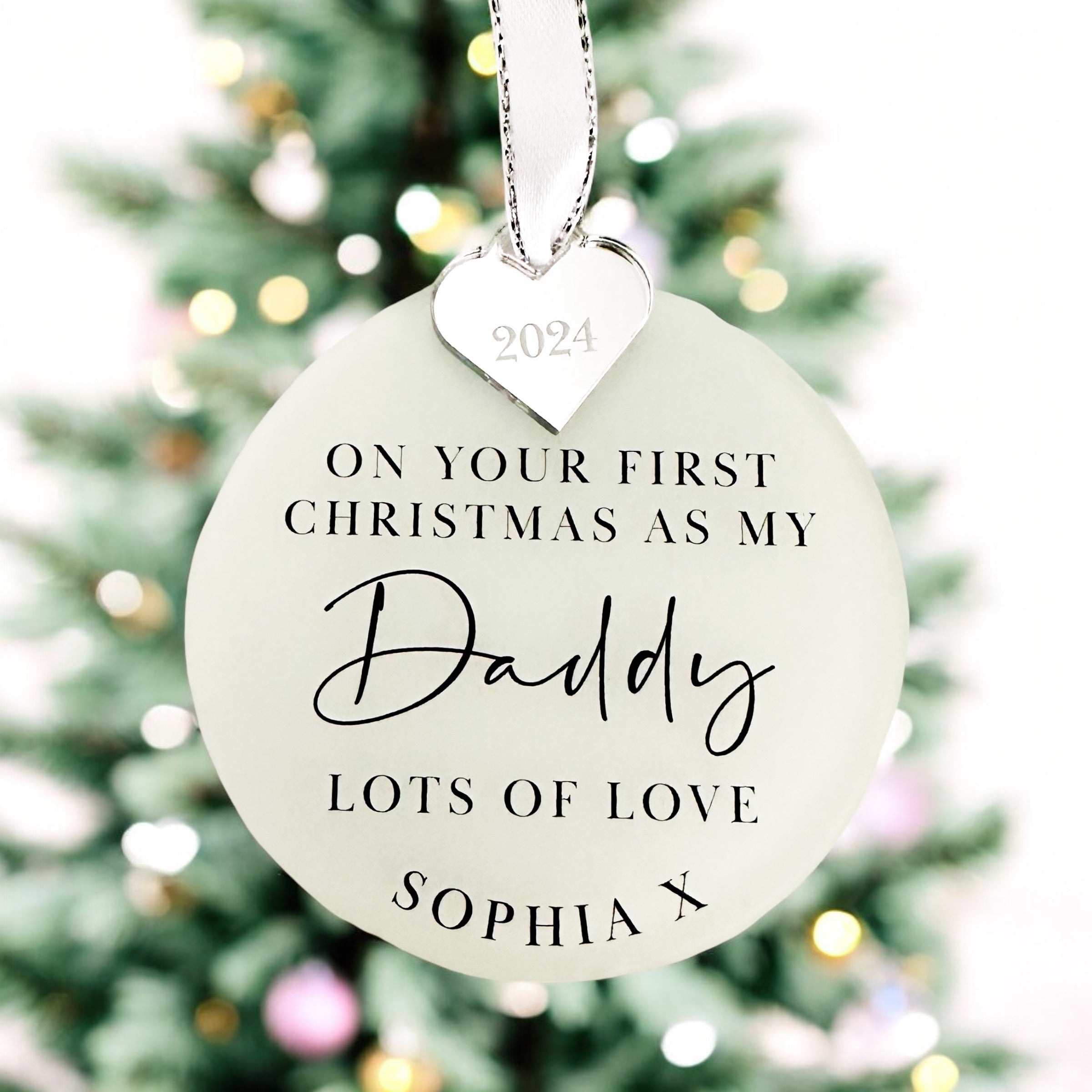 Personalised First Christmas As My Daddy Bauble