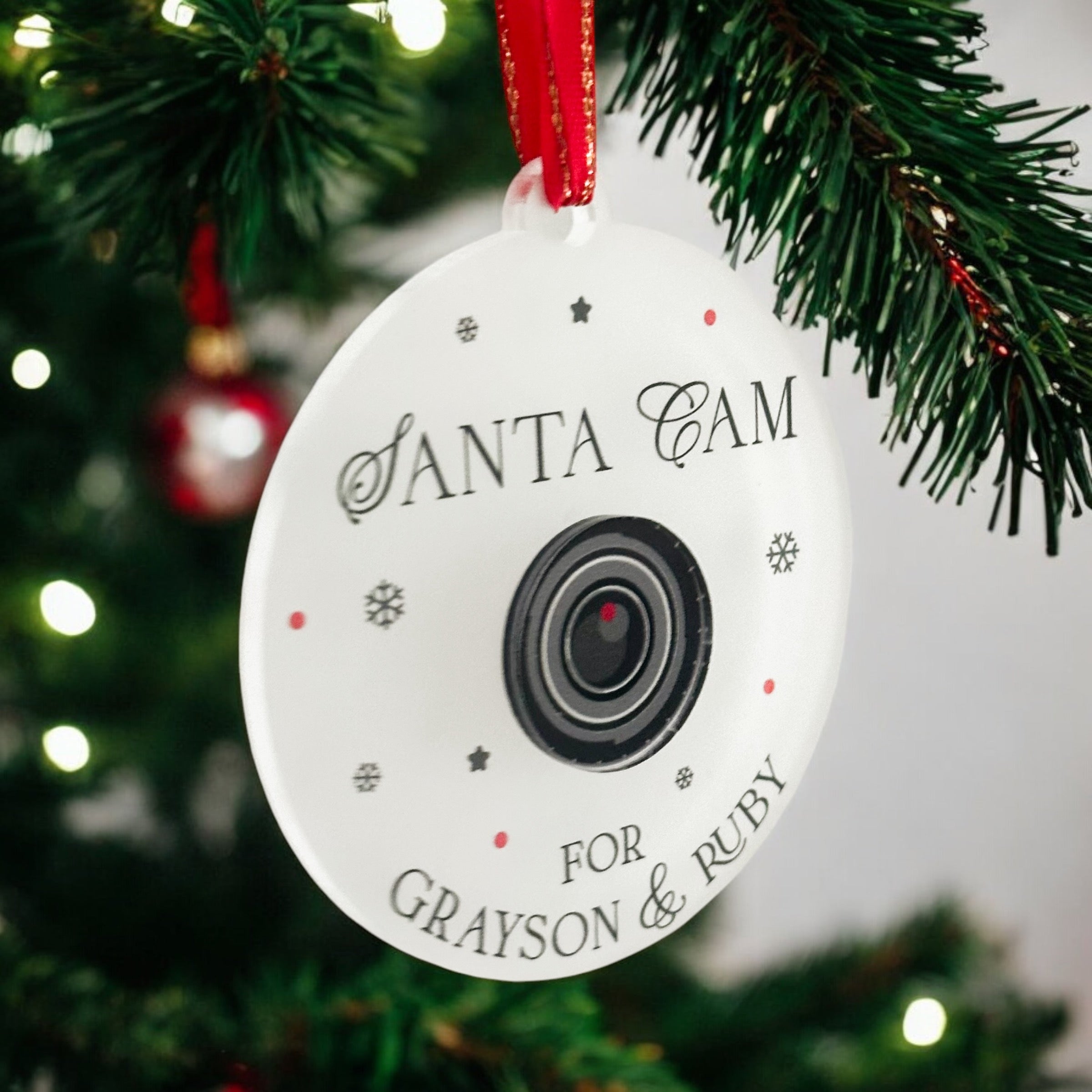 Santa Cam Personalised Christmas Tree Decoration