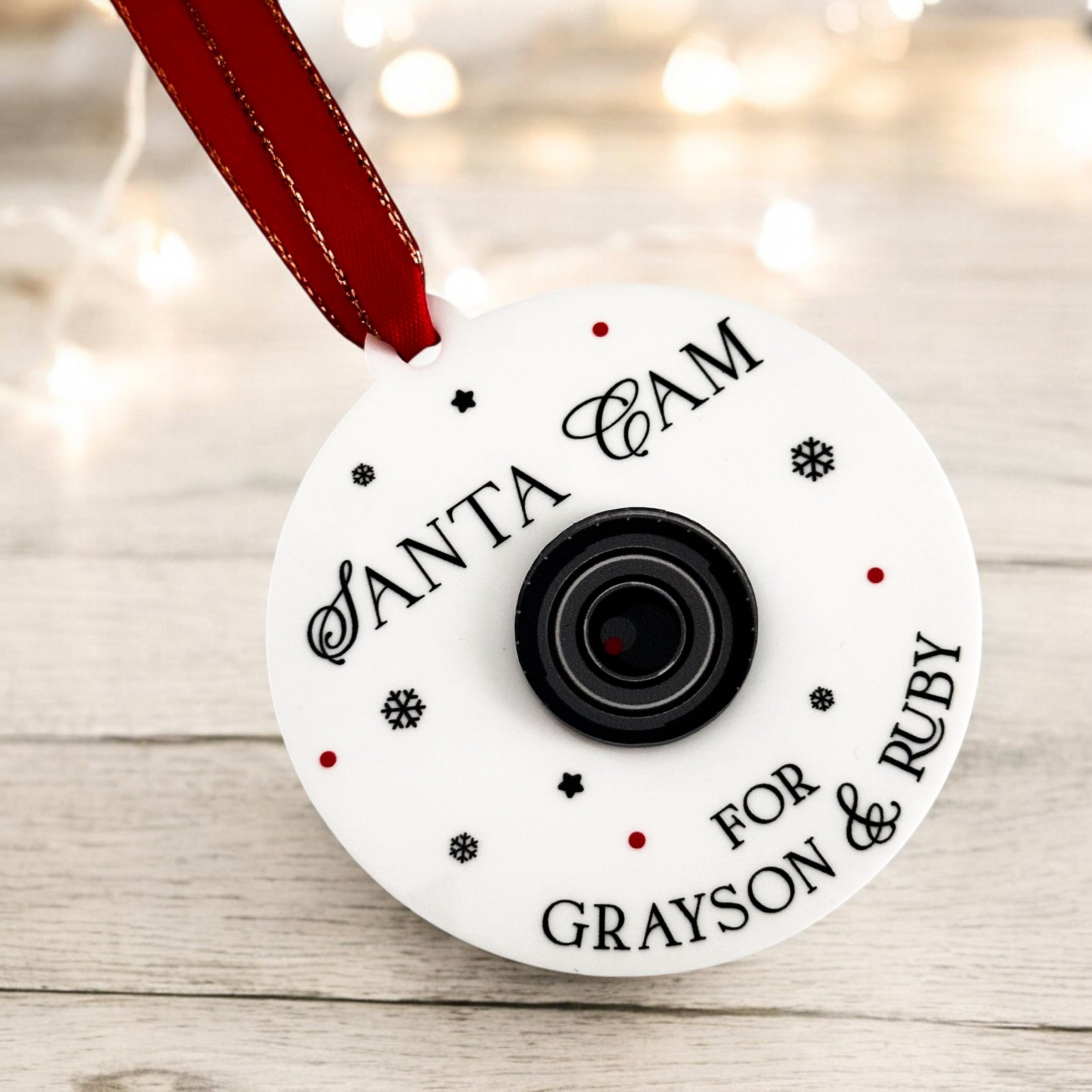 Santa Cam Personalised Christmas Bauble
