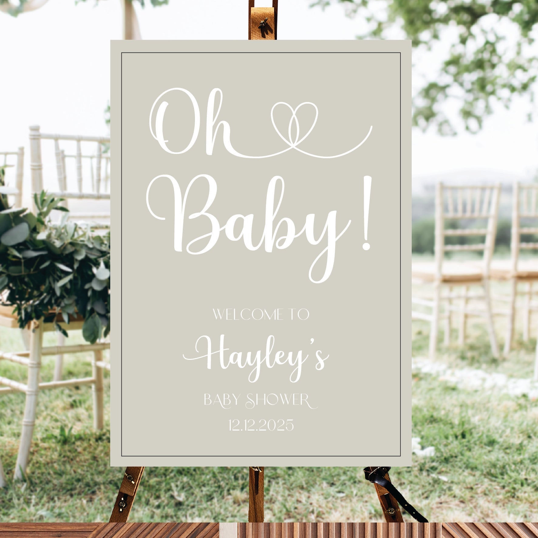 Personalised A1 Baby Shower Welcome Sign