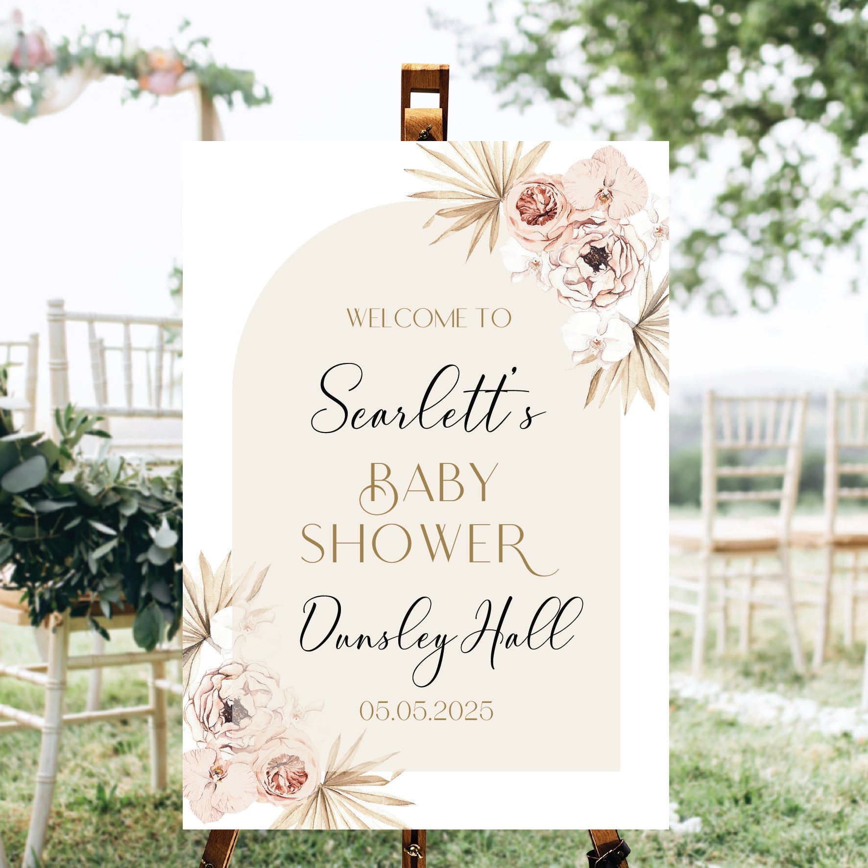 Luxury Personalised Baby Shower Sign
