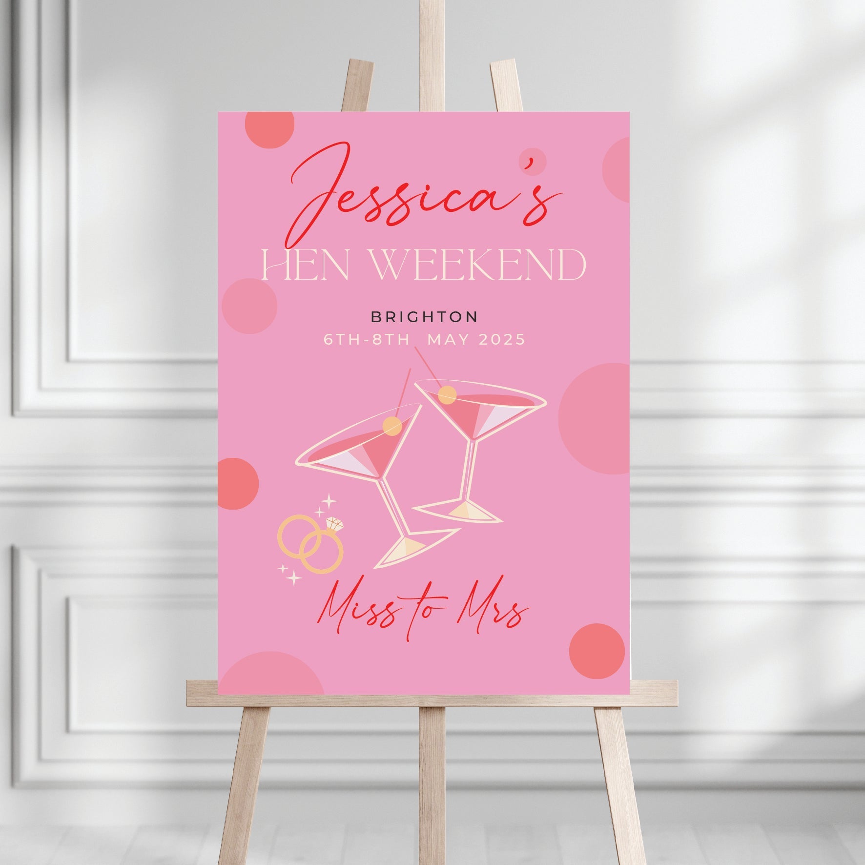 Luxury Hen Weekend Personalised Welcome Sign
