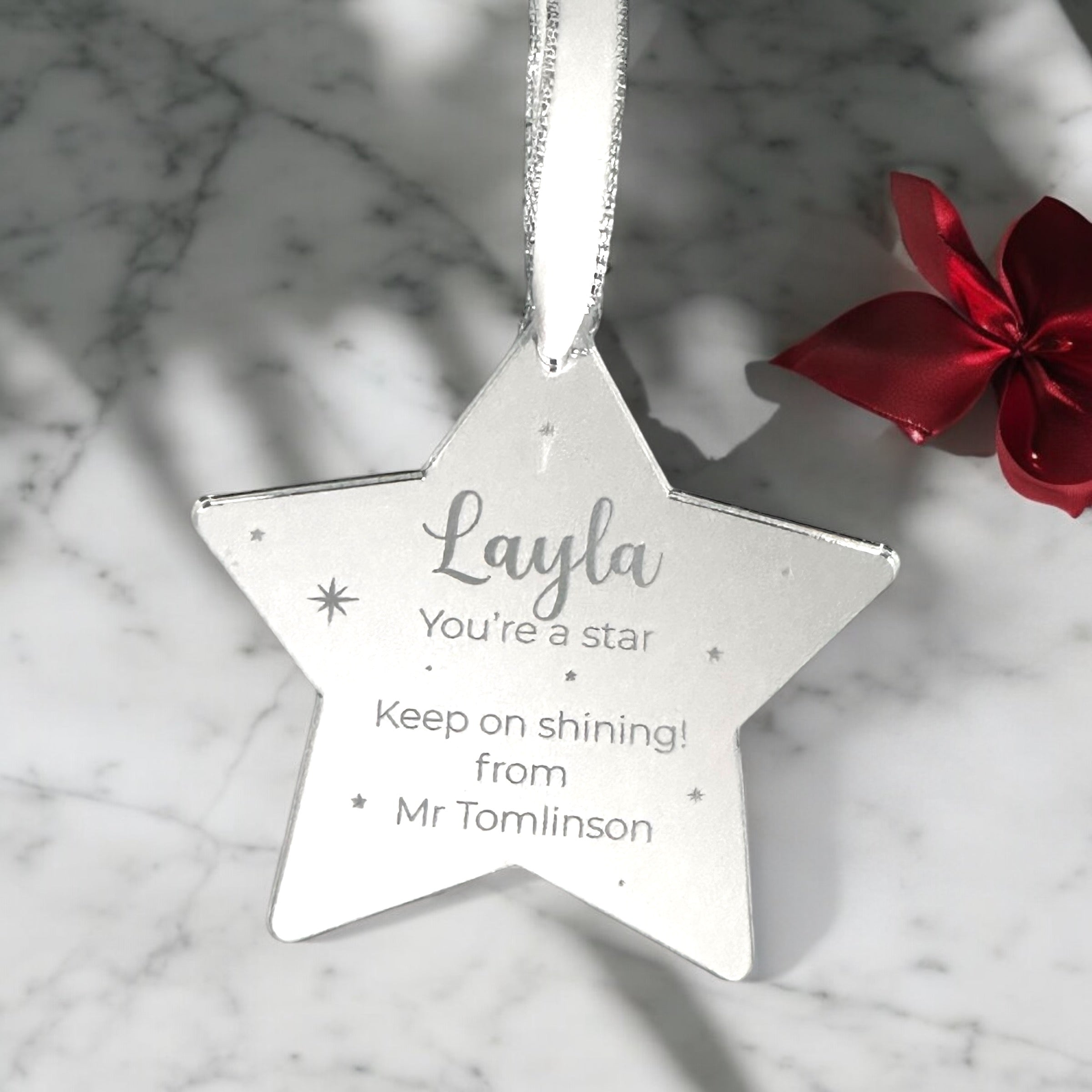 Teacher To Class Personalised Christmas Bauble Gift