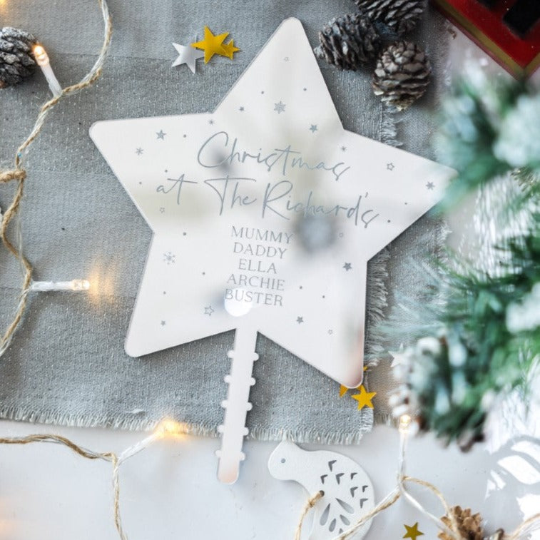 Silver Mirror Christmas Tree Topper