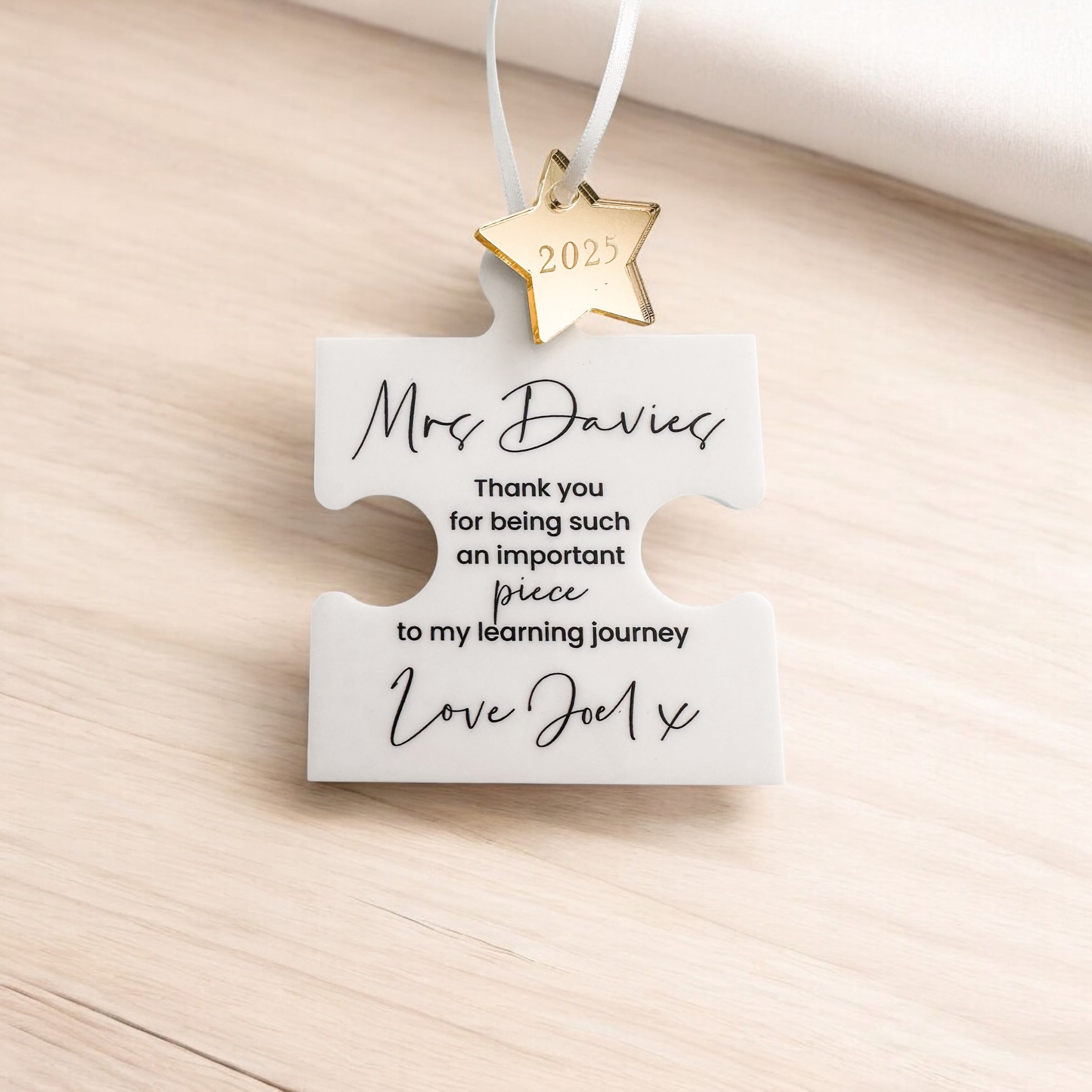 Luxury Personalised Teacher End of Term Thank You Ornament