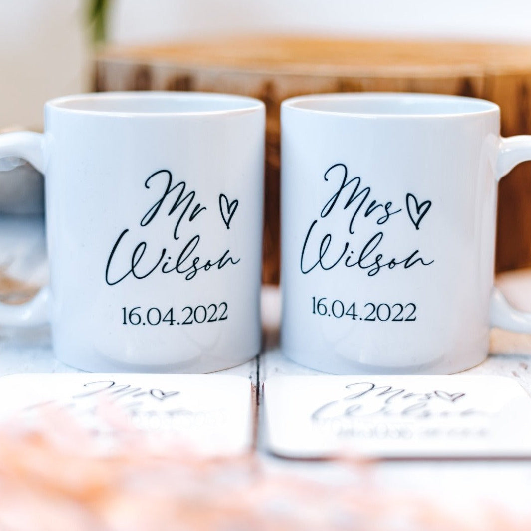 Bride & Groom Mug & Coaster Set