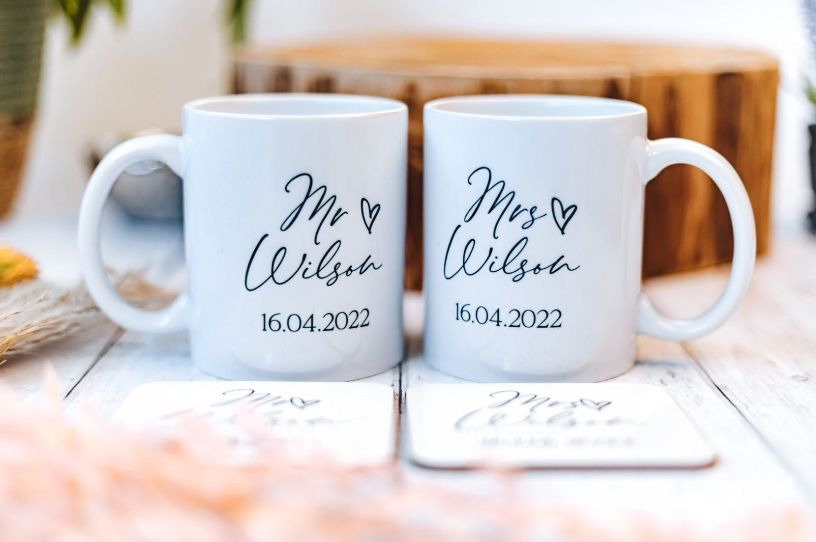 Bride & Groom Mug & Coaster Set