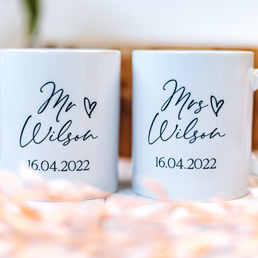 Set of 2 Personalised Wedding Mugs