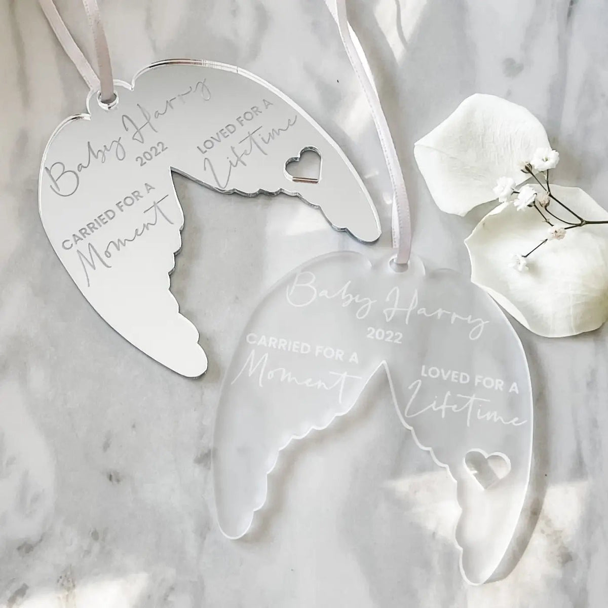 Angel Wings Keepsake with custom personalisation