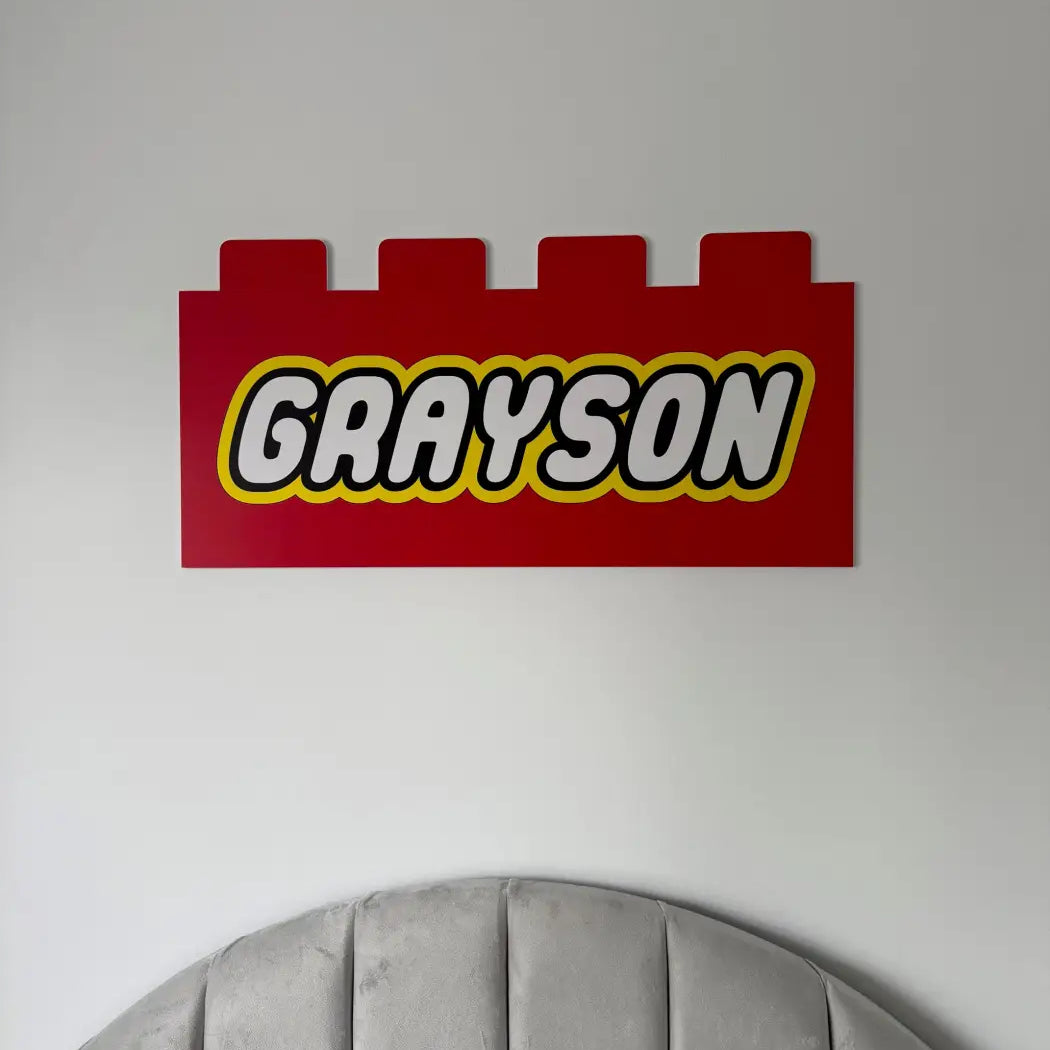 Building block name sign – personalised | custom kids wall art - children’s decor