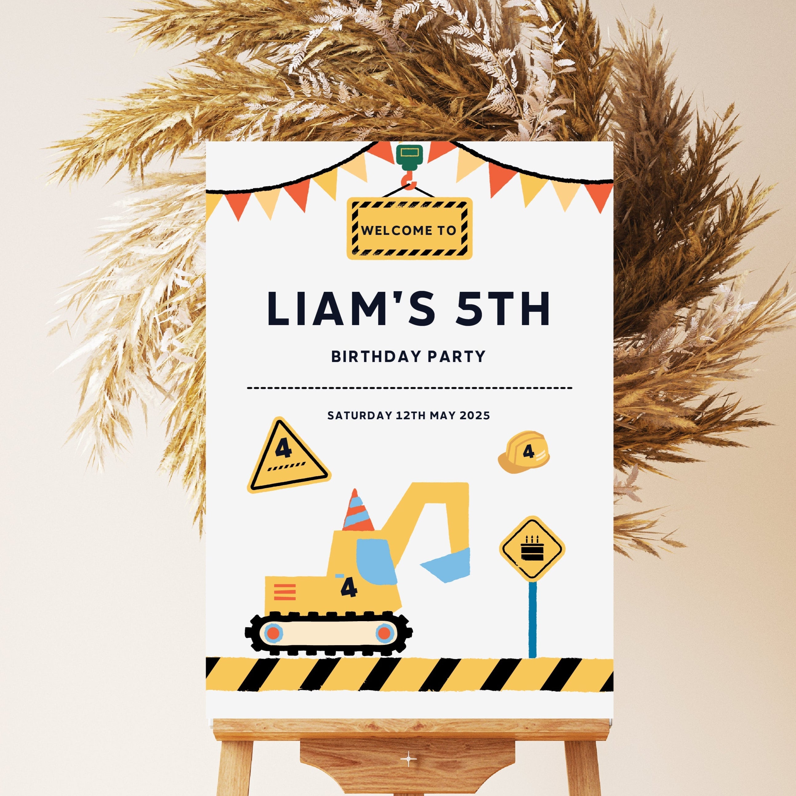 Personalised Boy's Birthday Party Sign A1