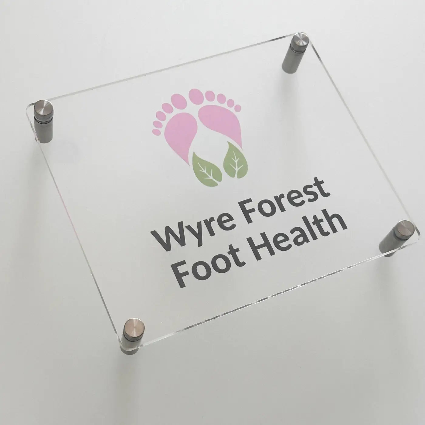 Custom acrylic sign – luxury business logo display with stand | precision cut uk made