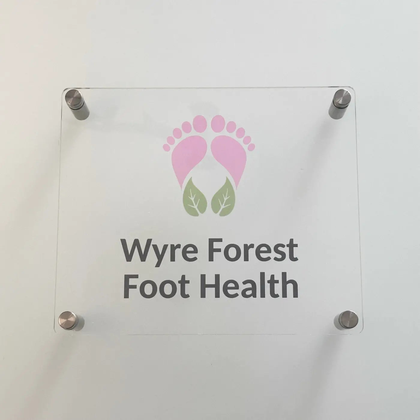 Custom acrylic sign – luxury business logo display with stand | precision cut uk made