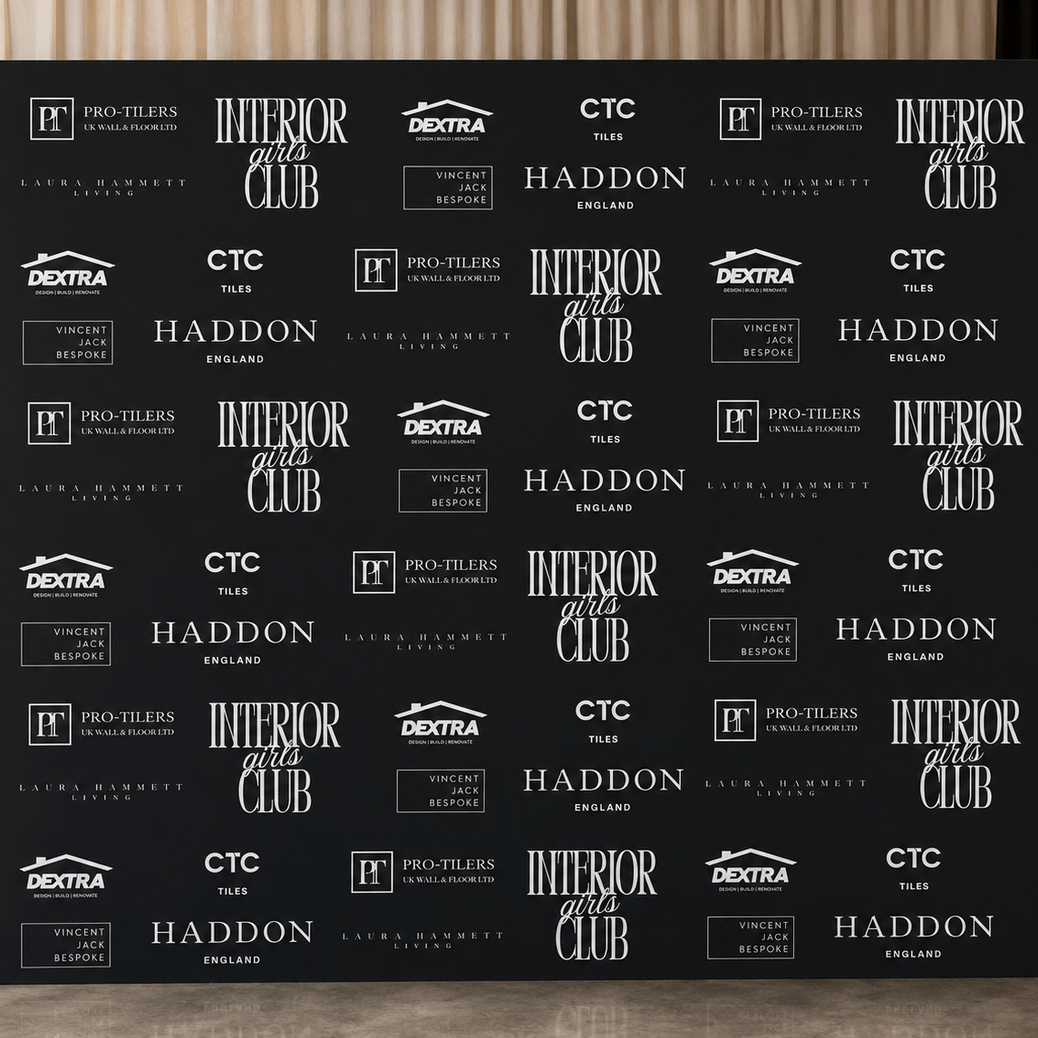 Custom Event Backdrop featuring custom artwork