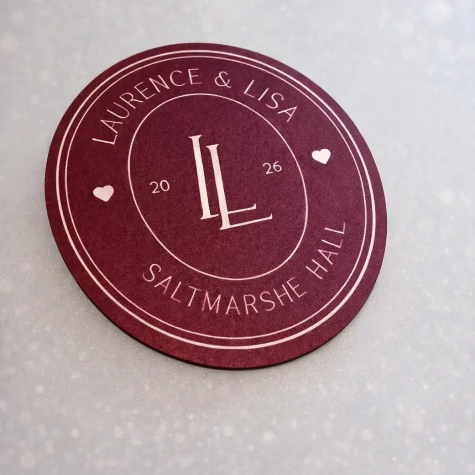 Custom logo coasters | premium pulp board - personalised drink mats
