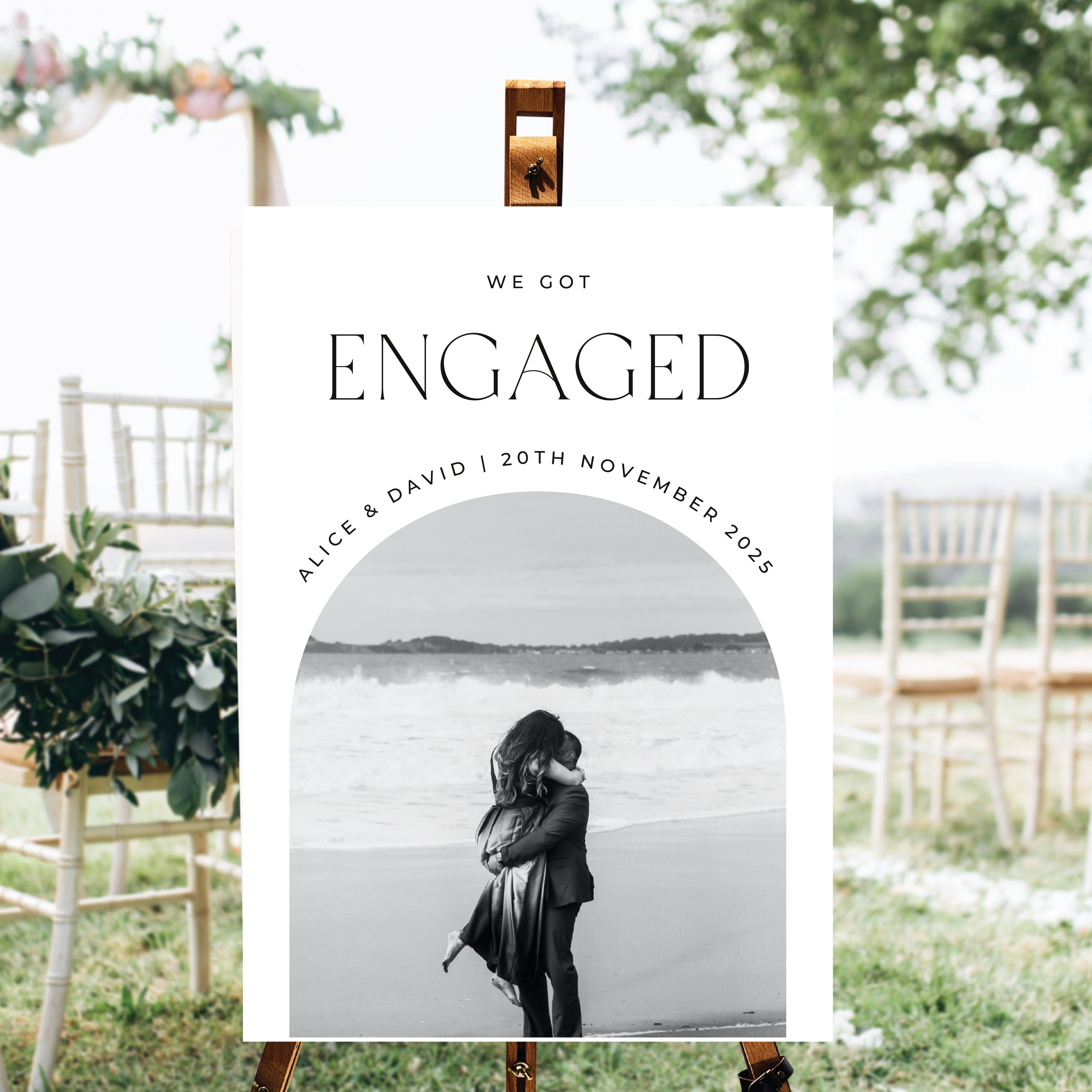 Personalised Photo We Got Engaged Wall Art