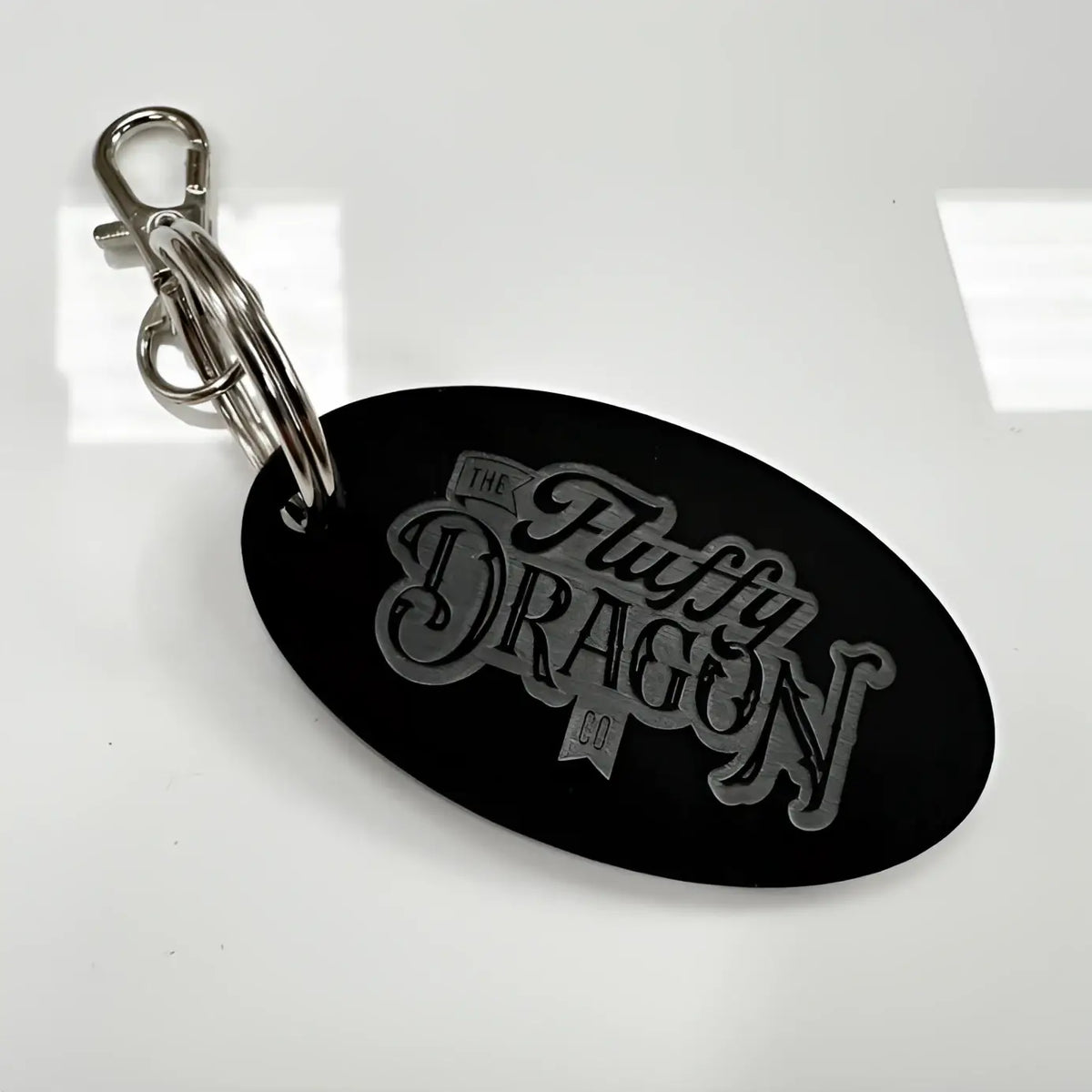 Engraved acrylic keyring – custom branded business keychains | uk made precision cut