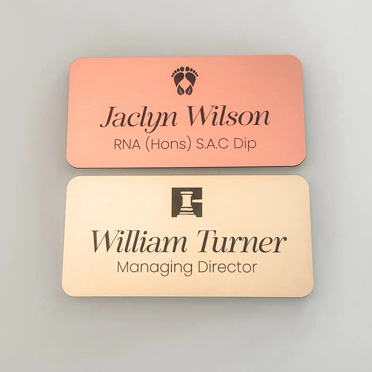 Engraved office door sign – luxury brushed mirror acrylic custom business nameplate
