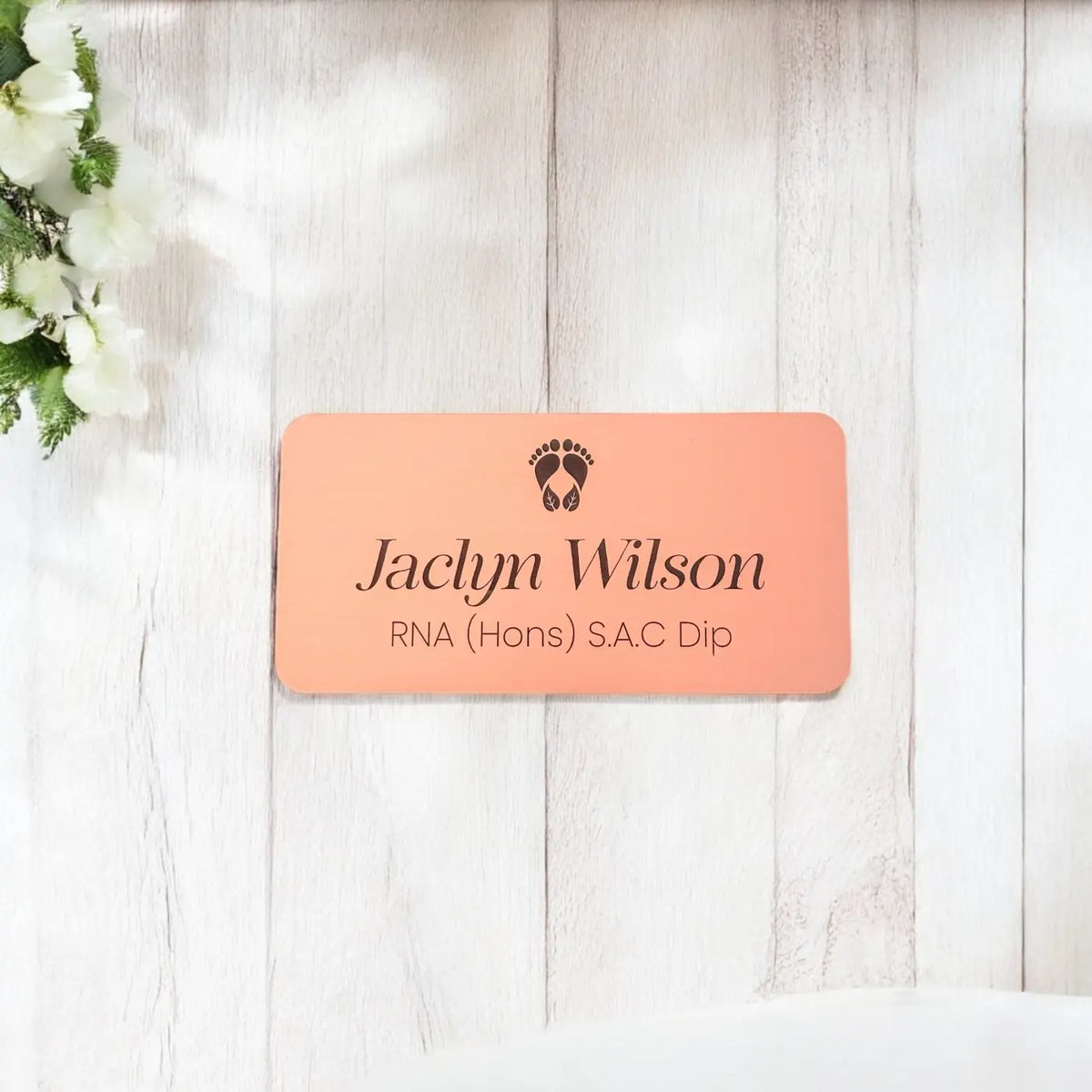 Engraved office door sign – luxury brushed mirror acrylic custom business nameplate
