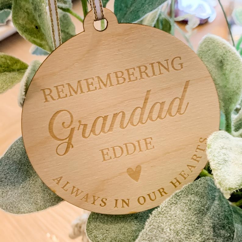Wood Engraved In Loving Memory Hanging Tags