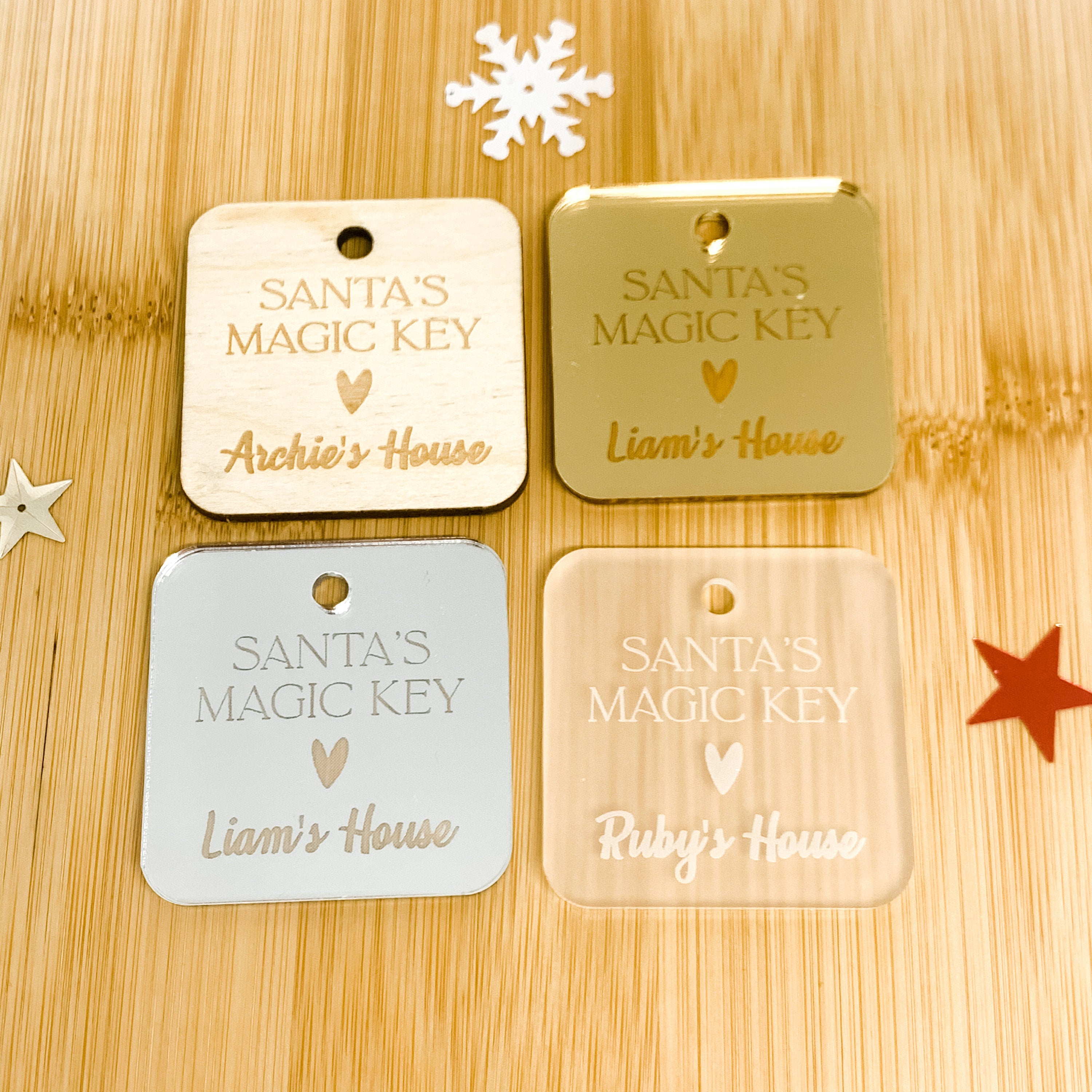 Personalised Engraved Children's Santa Keys