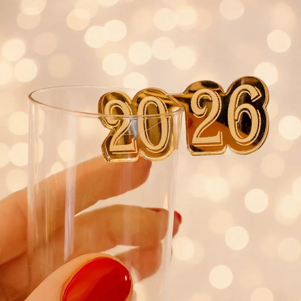 New Year Drink Charms 2026 - Acrylic Wine Markers