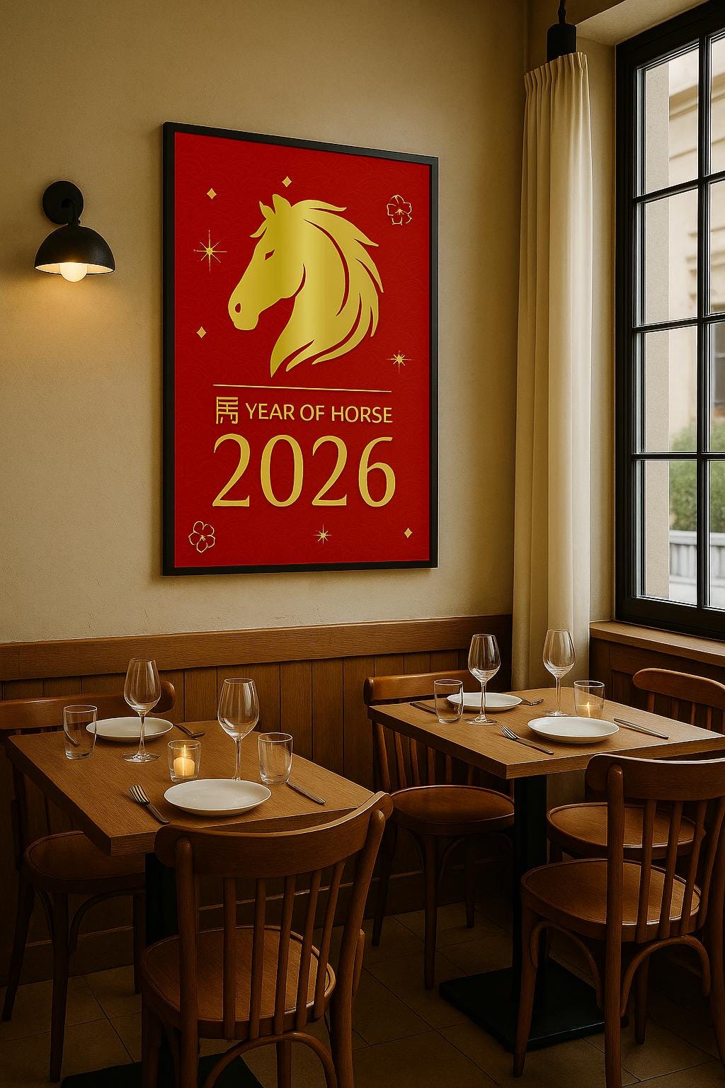 Year of the Horse Poster - Chinese Lunar New Year 2026 Decor
