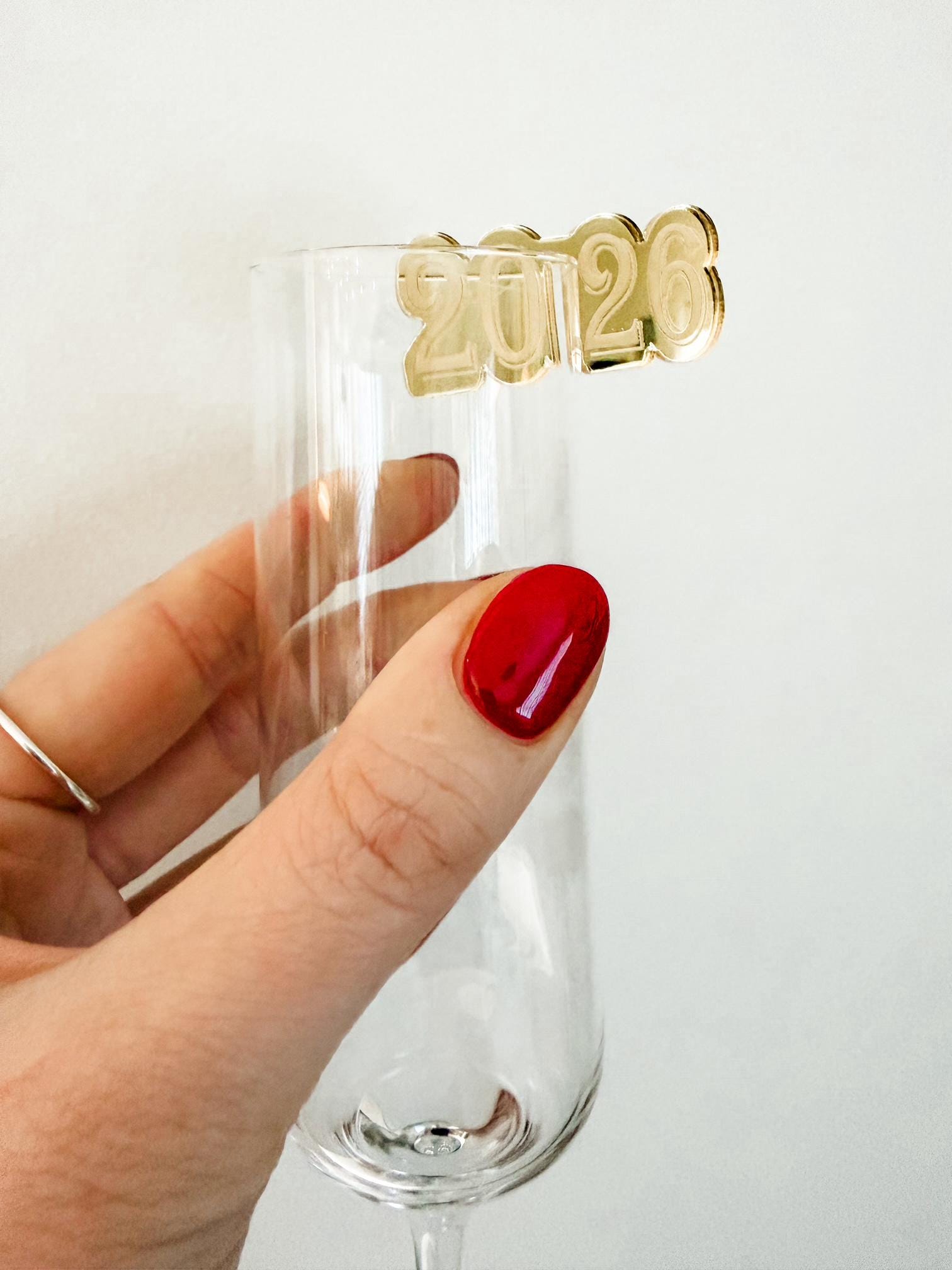 New Year Drink Charms 2026 - Acrylic Wine Markers