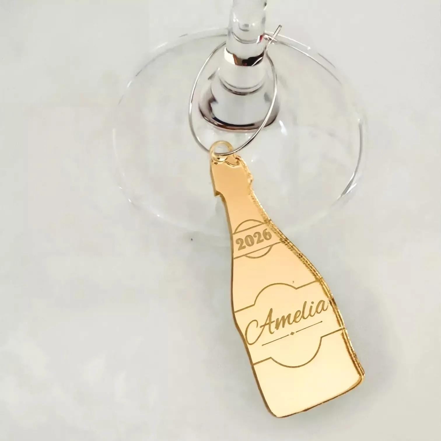 Personalised Wine Glass Charms - Mirror Acrylic Drink Markers