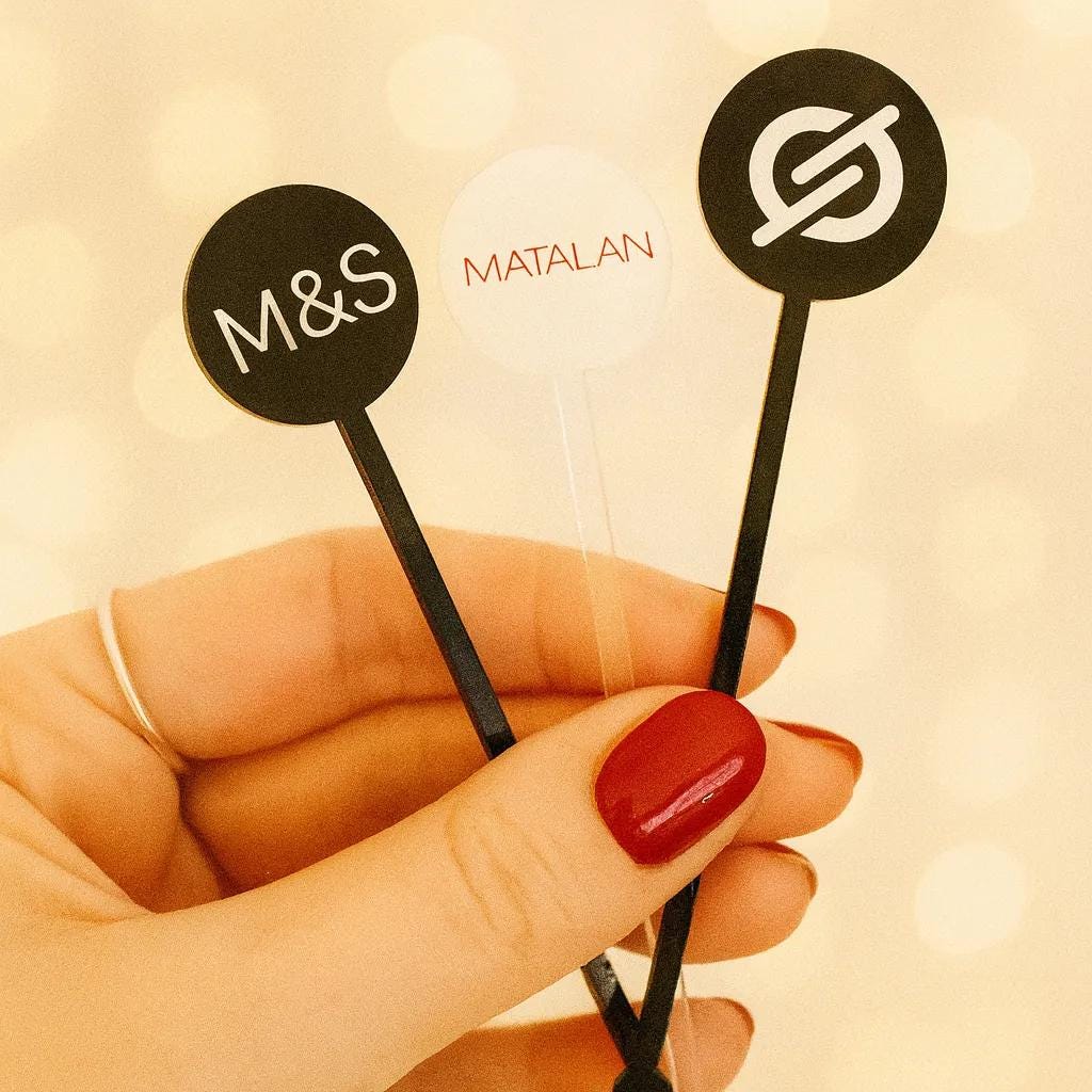 Barware Drink Stirrer, Small Whisky & Martini Glass (Short Acrylic)