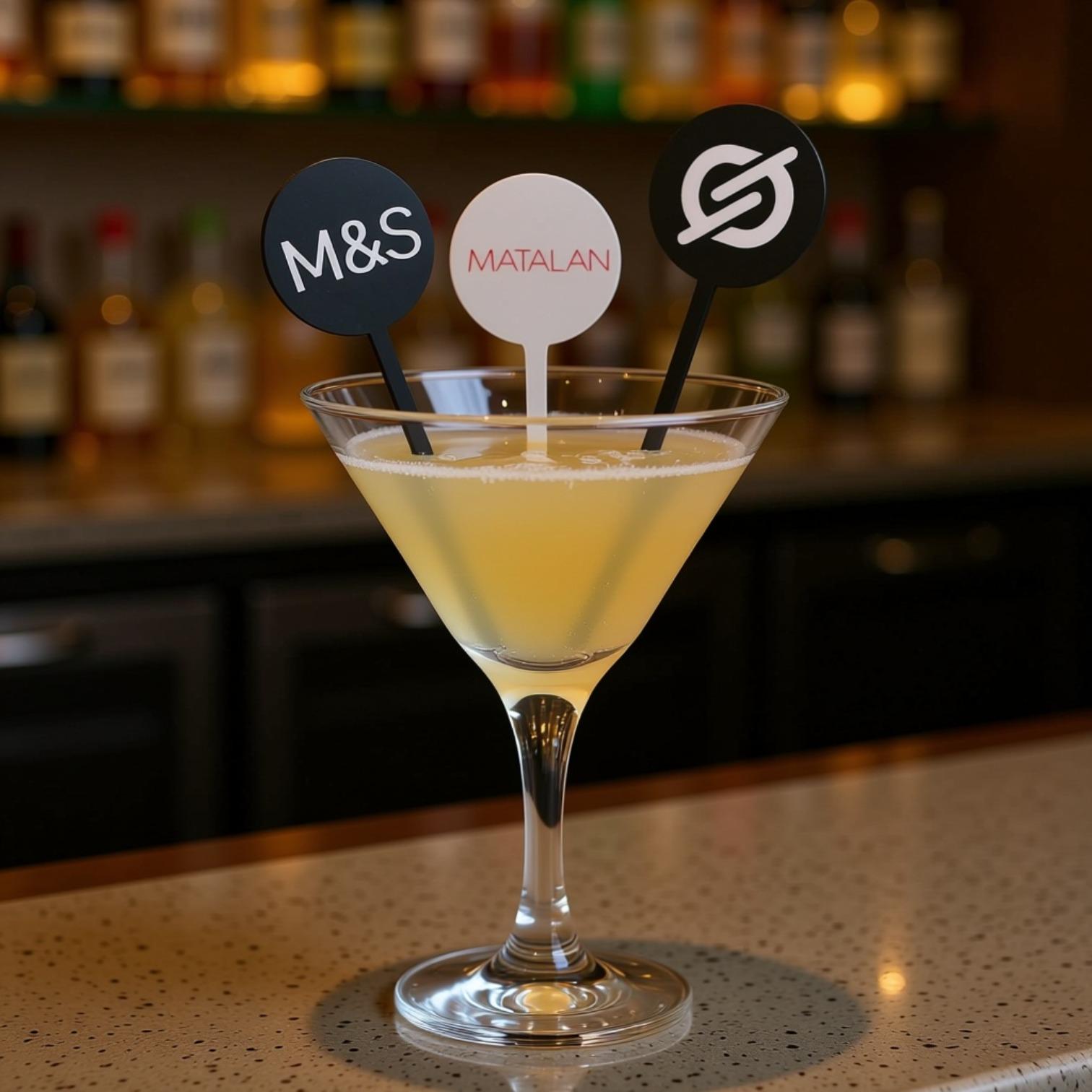 Barware Drink Stirrer, Small Whisky & Martini Glass (Short Acrylic)