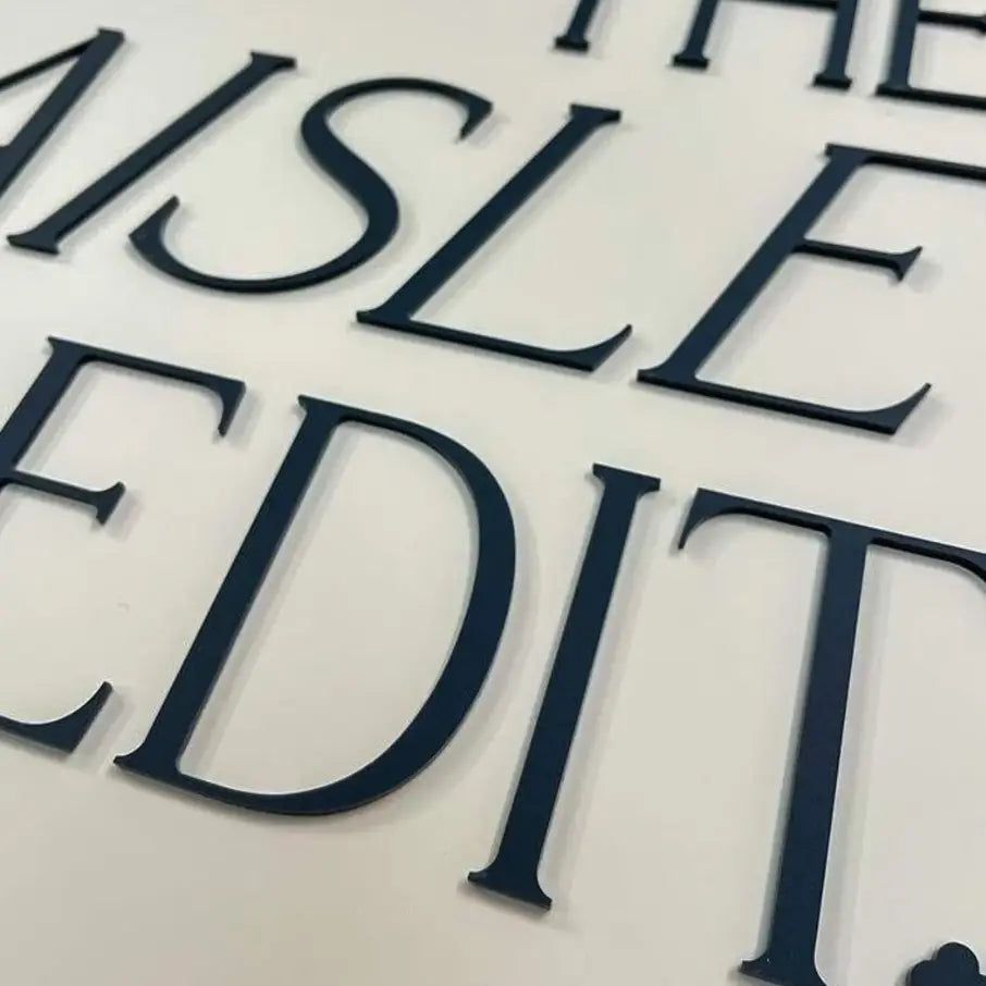 Luxury business signage - personalised dome top acrylic sign with 3d accents