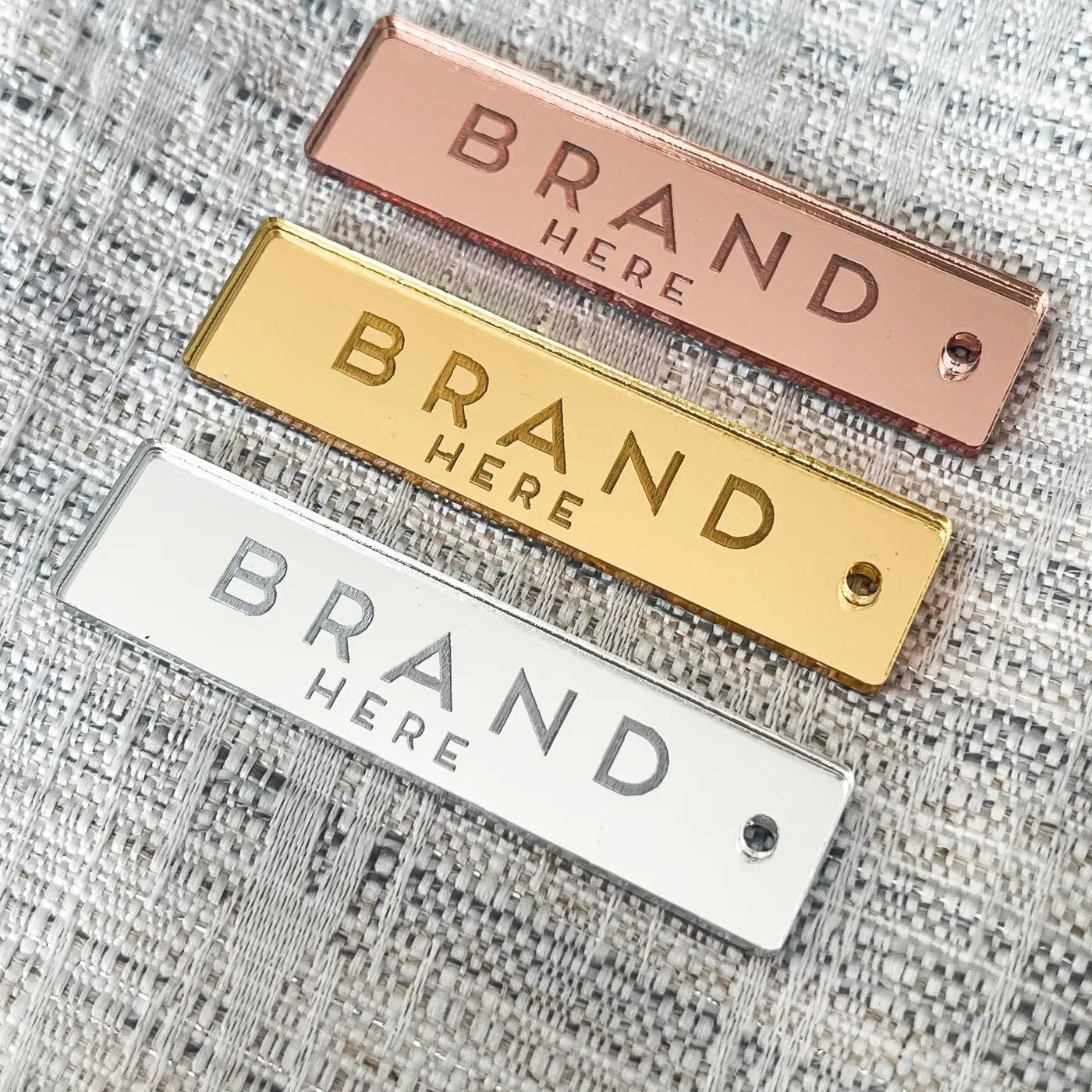 Luxury customised labels – premium acrylic product with custom logo stickers