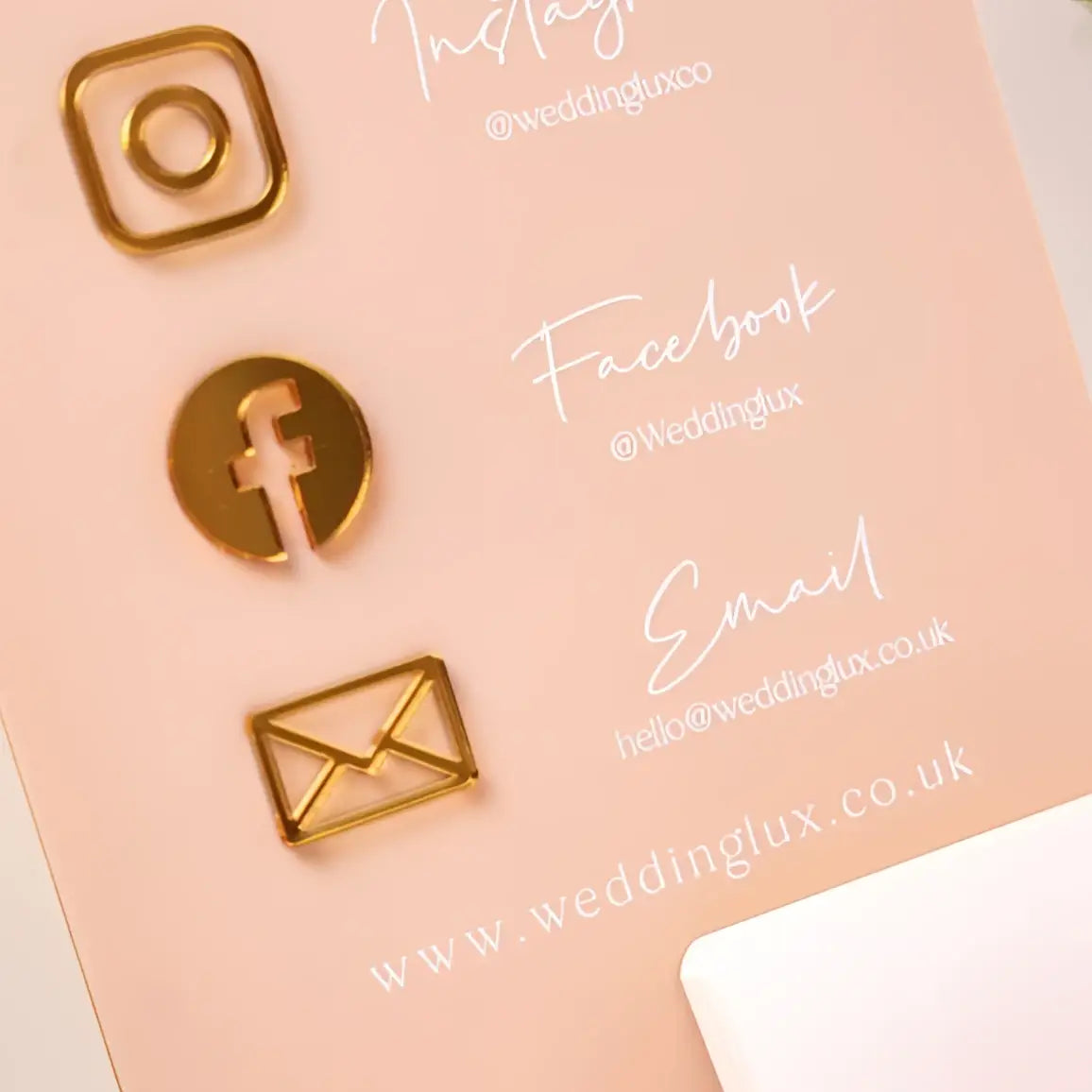 Luxury dome social media sign | custom qr code personalised acrylic & tap to pay display