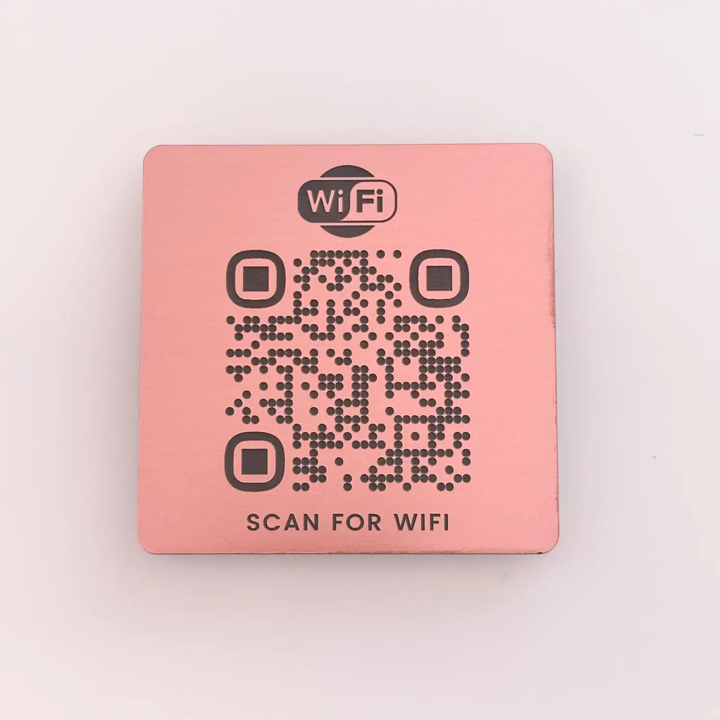 Mirror acrylic sign - luxury engraved qr code scan to connect wifi display
