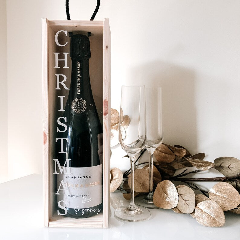 Christmas Engraved Champagne Box