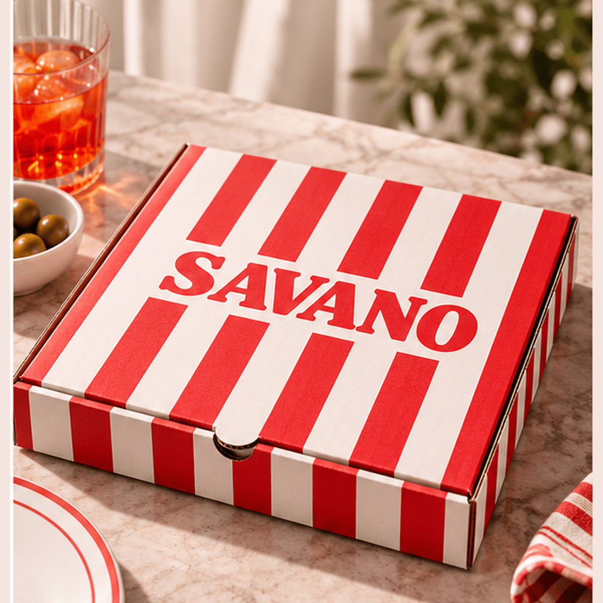 Personalised 10 Inch Pizza Boxes with bespoke brand artwork for takeaway food presentation
