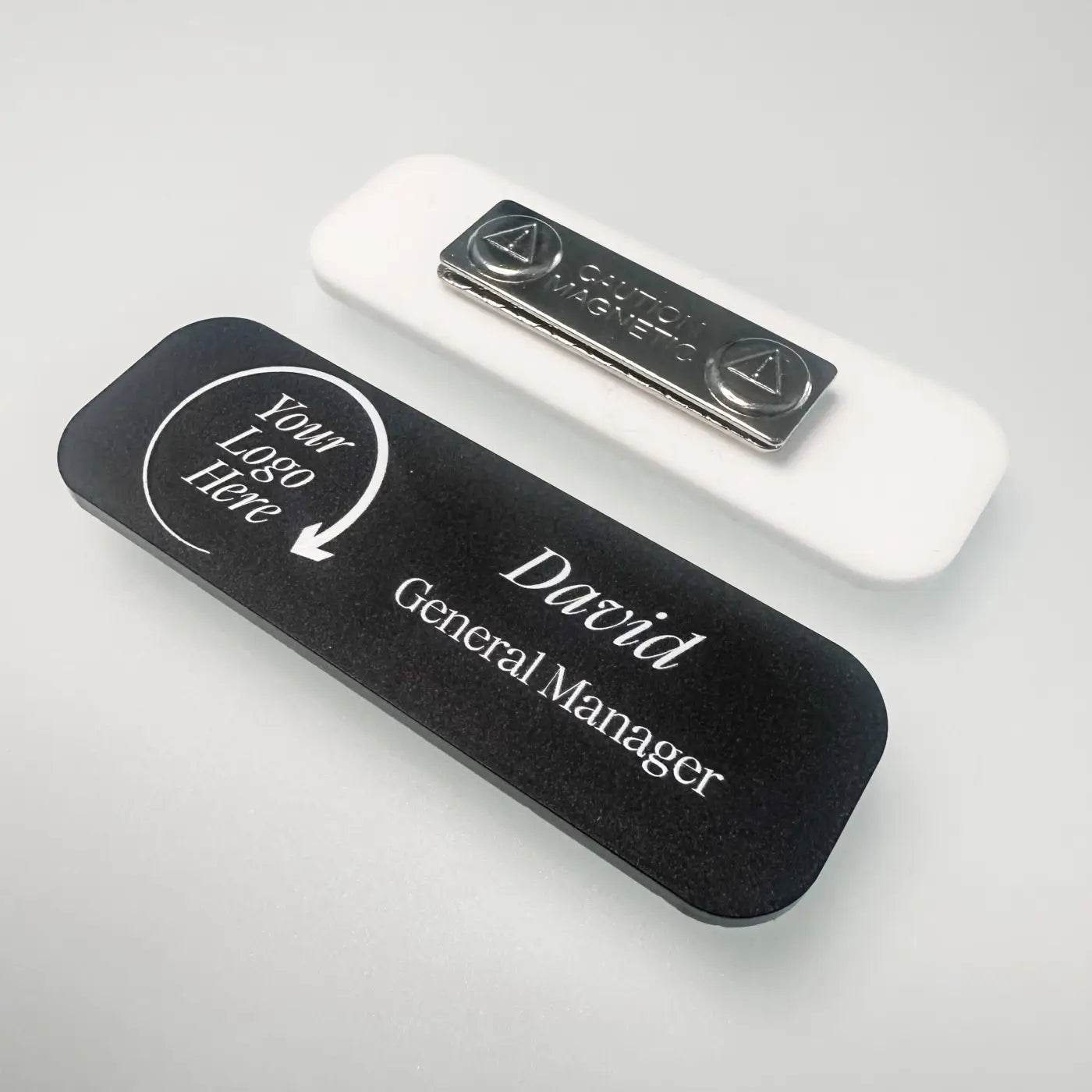 Personalised acrylic name badges – magnetic tags | custom business uk