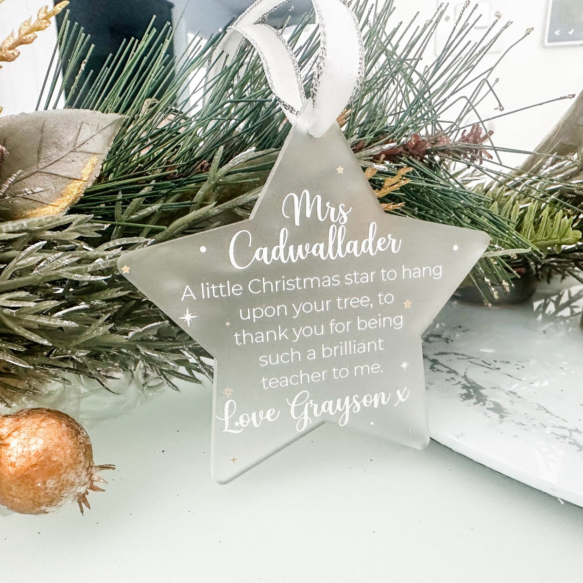 Personalised Christmas Bauble with a custom name design