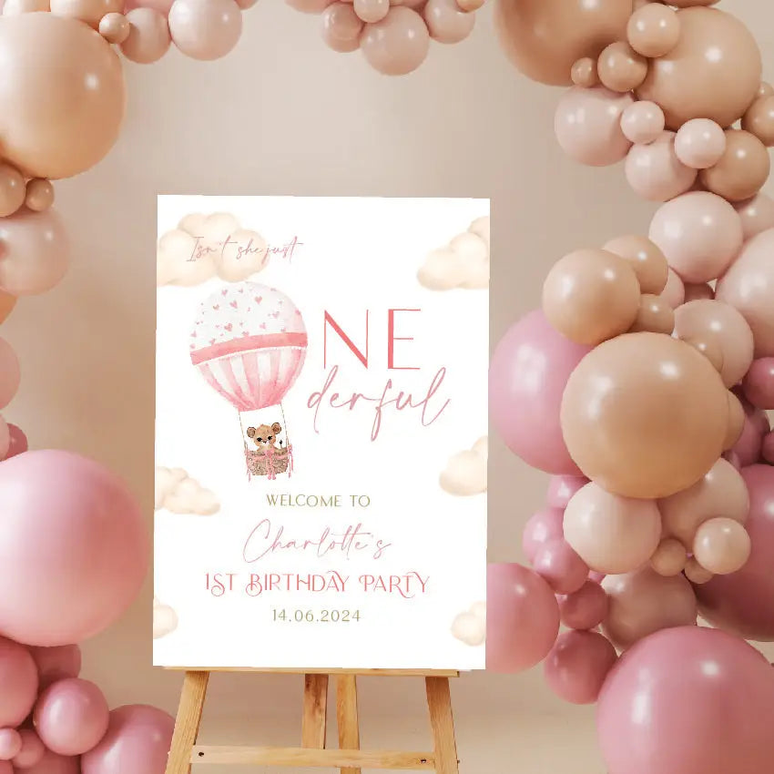 Personalised event sign – luxury baby boy birthday party custom foamboard