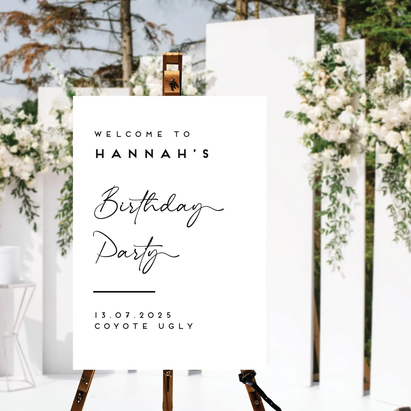 Personalised event sign | luxury birthday party - custom welcome board