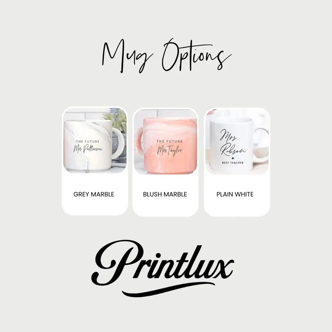 Personalised his & hers engagement mugs - marble ceramic set 14oz dishwasher safe
