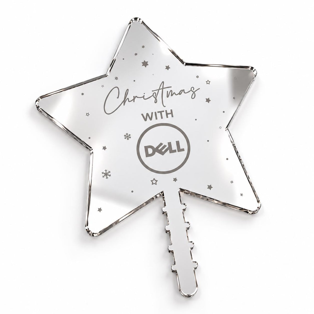 Personalised Logo Christmas Tree Topper in mirror acrylic featuring personalised engraving