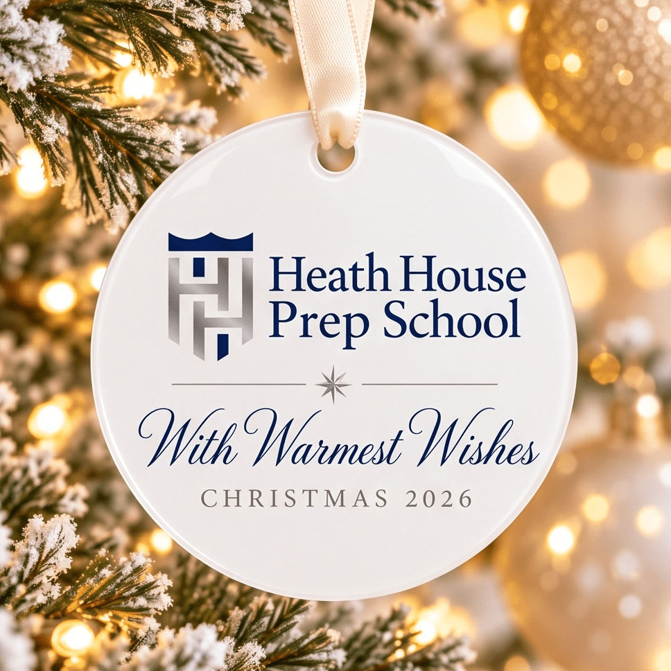 Personalised School Logo Christmas Bauble for company Christmas displays