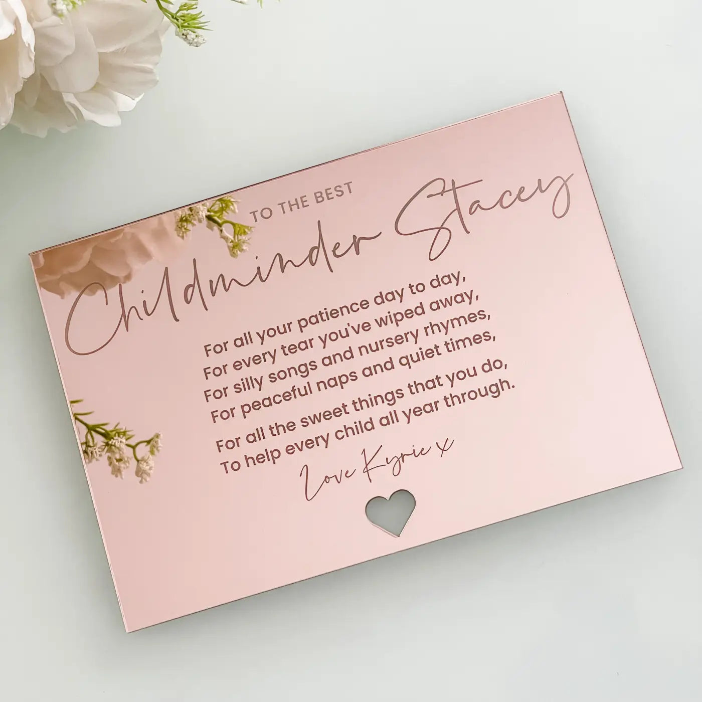 Personalised thank you card – luxury precision cut cards | custom acrylic gifts